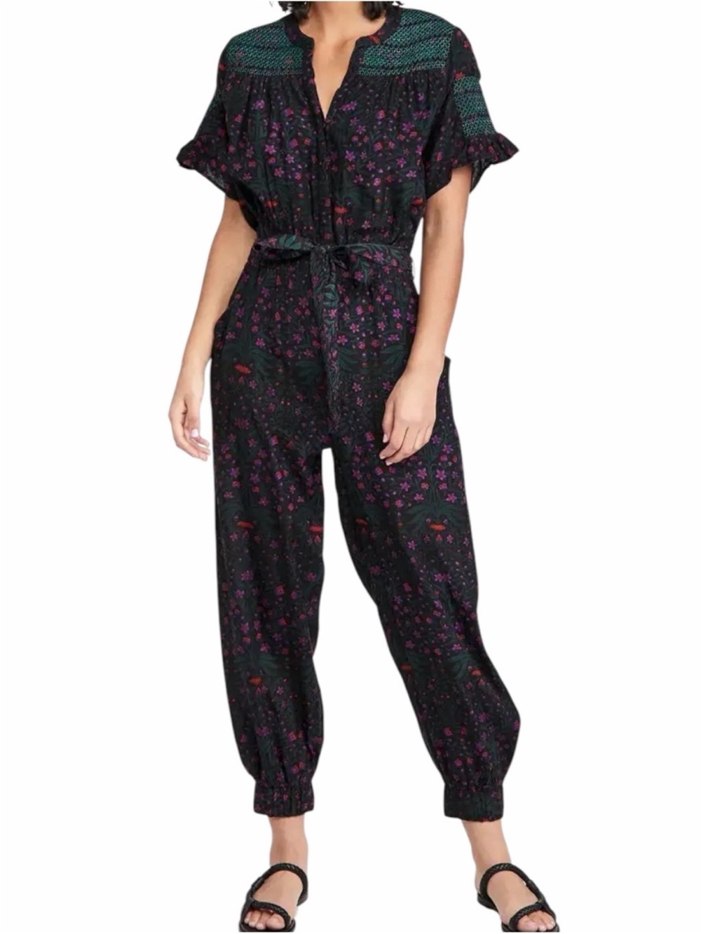 Roller Rabbit Rhone Niana Jumpsuit in Black Floral
